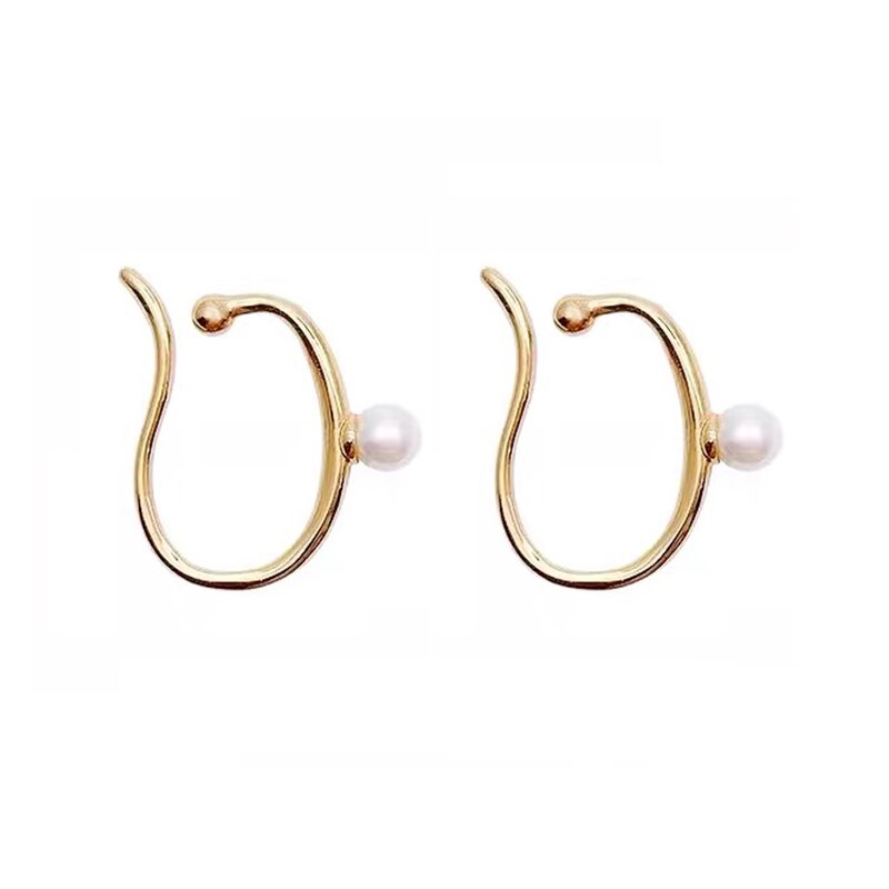 Lisslune | Minimalist Simulated Round Small Pearl Ear Cuff Earrings For Women