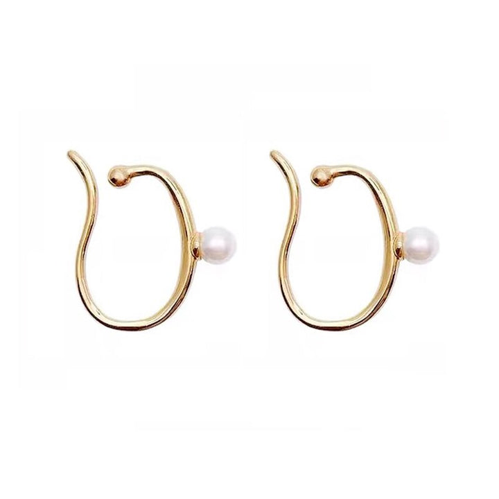Lisslune | Minimalist Simulated Round Small Pearl Ear Cuff Earrings For Women