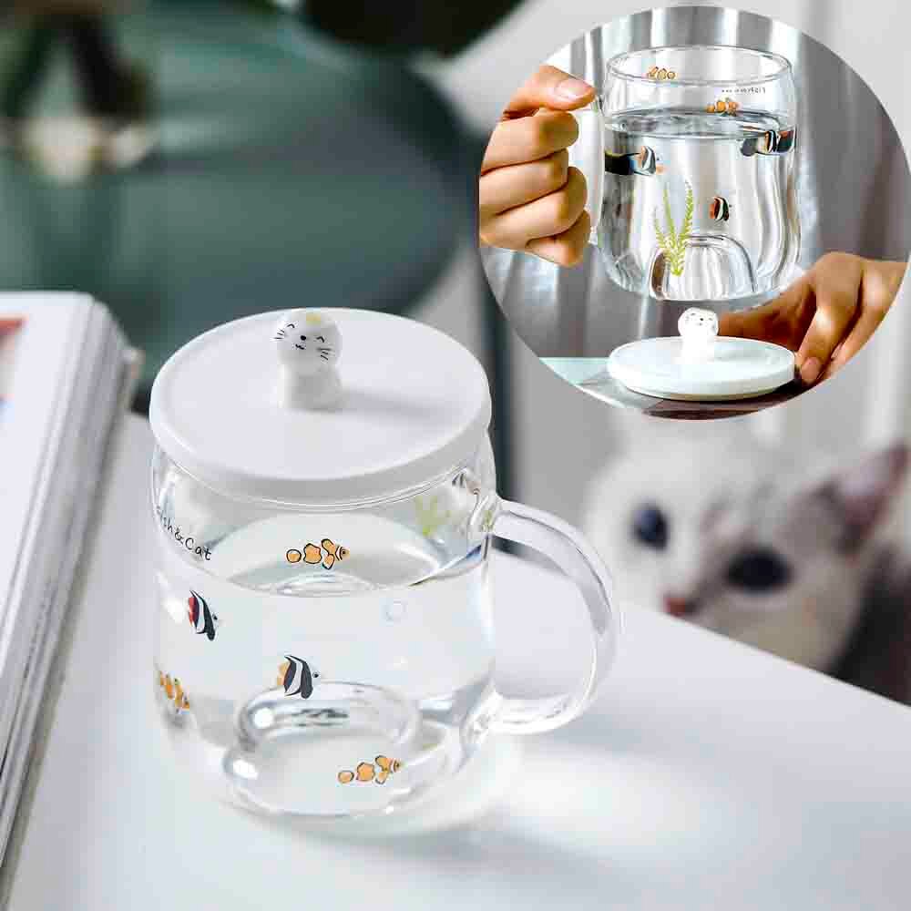 Lisslune | Cartoon Cat Transparent Floating Mug