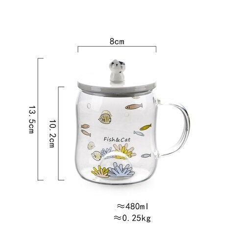 Lisslune | Cartoon Cat Transparent Floating Mug