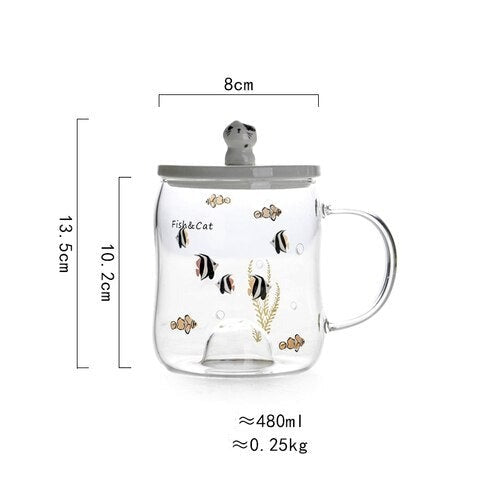 Lisslune | Cartoon Cat Transparent Floating Mug