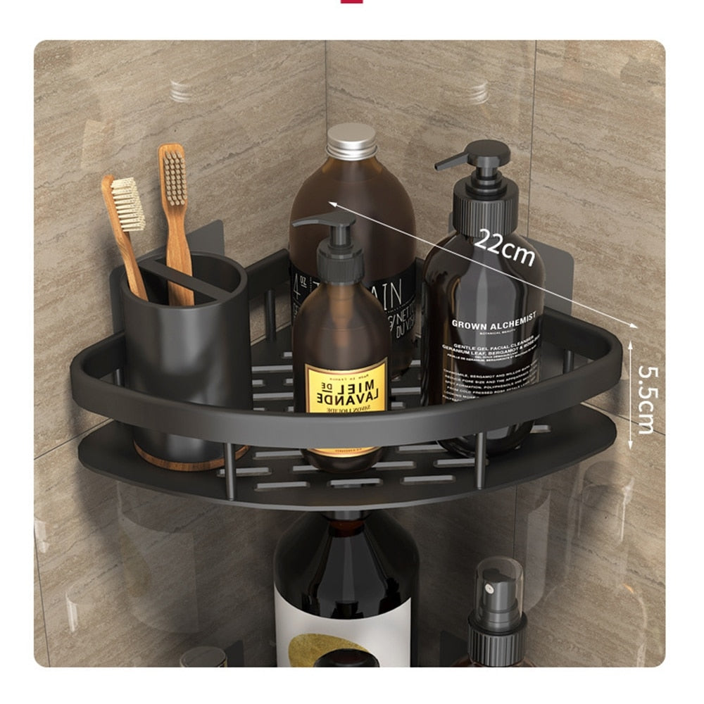 Lisslune | Metal Suction Cup Bathroom Shelves