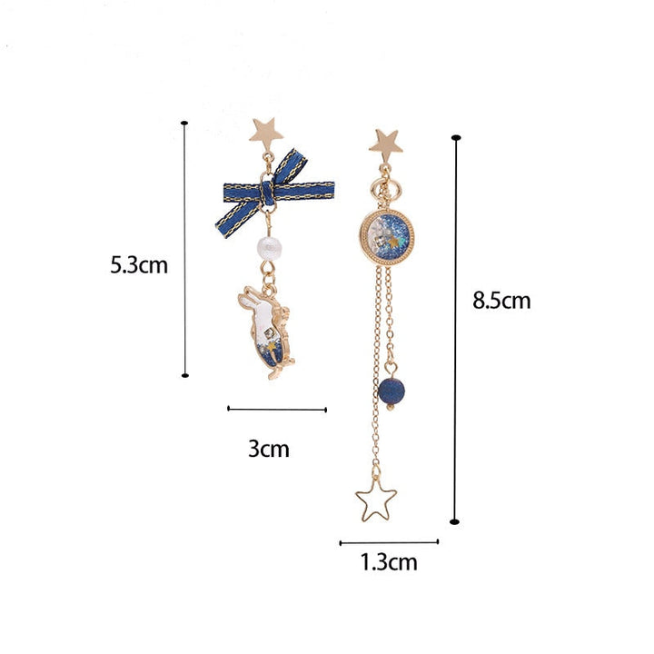 Lisslune | Japanese Style Cute Blue Rabbit Clip on Earring