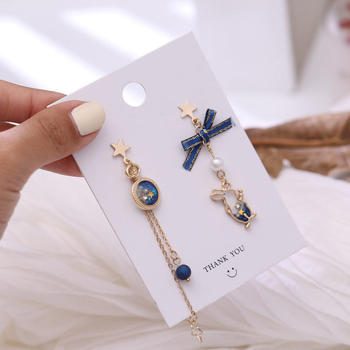 Lisslune | Japanese Style Cute Blue Rabbit Clip on Earring