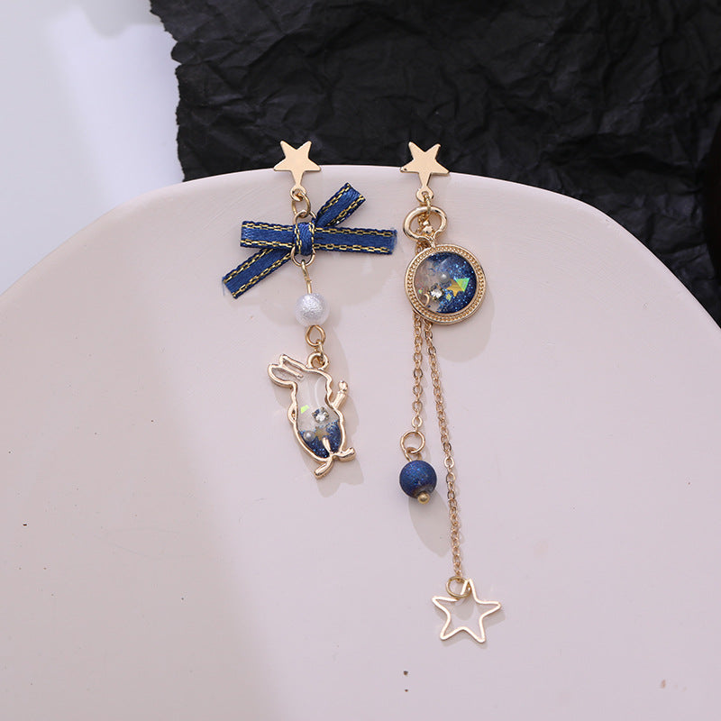Lisslune | Japanese Style Cute Blue Rabbit Clip on Earring