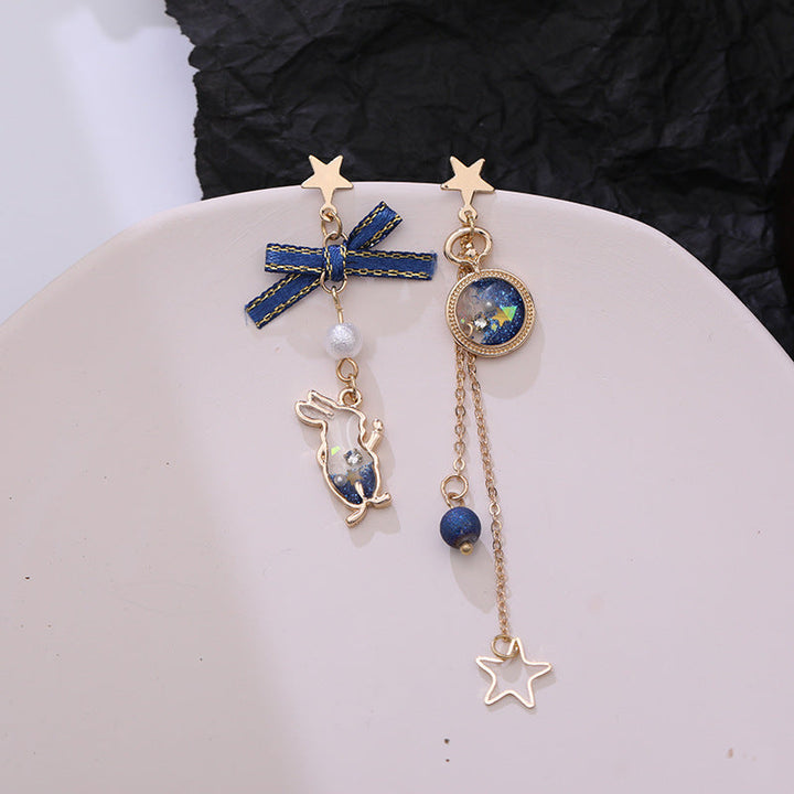 Lisslune | Japanese Style Cute Blue Rabbit Clip on Earring