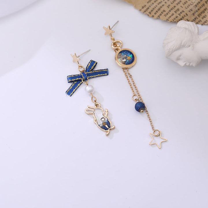Lisslune | Japanese Style Cute Blue Rabbit Clip on Earring