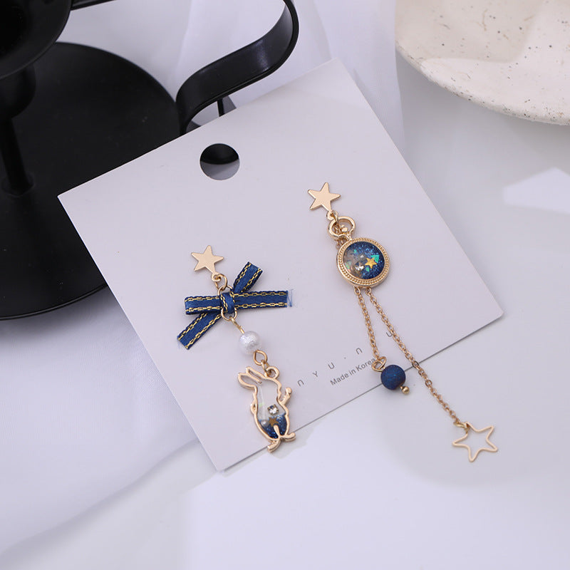 Lisslune | Japanese Style Cute Blue Rabbit Clip on Earring