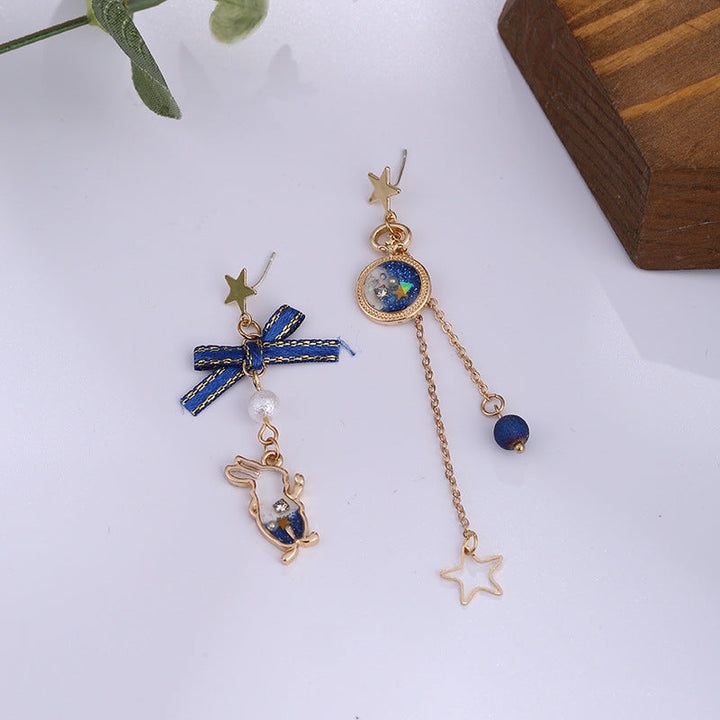 Lisslune | Japanese Style Cute Blue Rabbit Clip on Earring