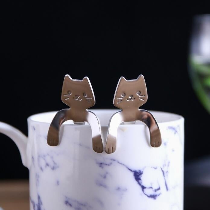 Lisslune | Cute Cat Long Handle Tea Spoon