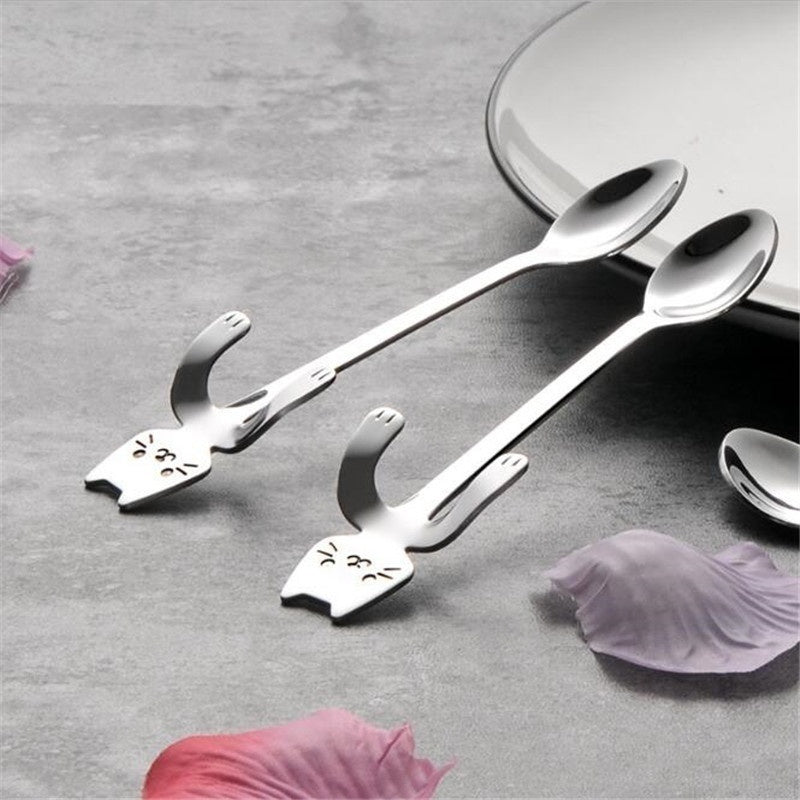 Lisslune | Cute Cat Long Handle Tea Spoon