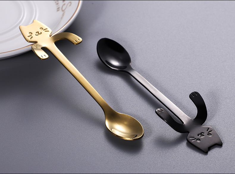 Lisslune | Cute Cat Long Handle Tea Spoon