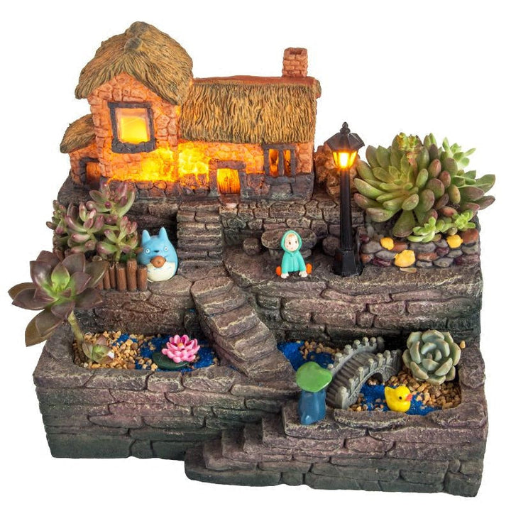 Lisslune | Resin Creative Landscape Cozy House Plants Vase