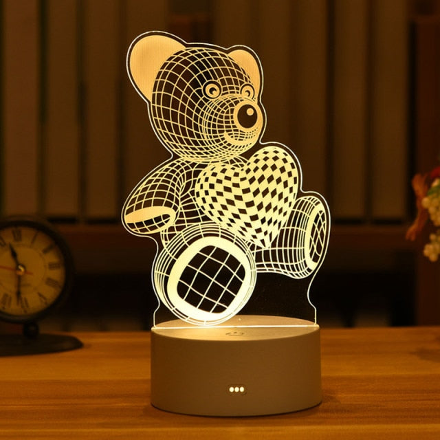 Lisslune | 3D Creative Animals Bedside LED Night Lamp