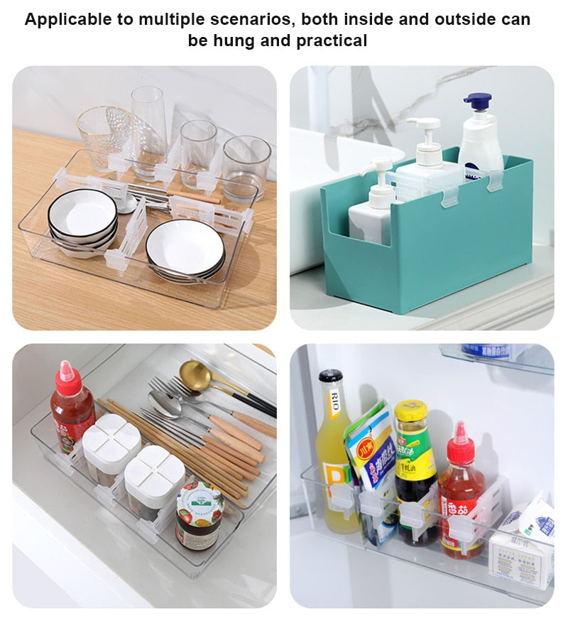 Lisslune | 4pcs Retractable Refrigerator Shelf Organizer Divider