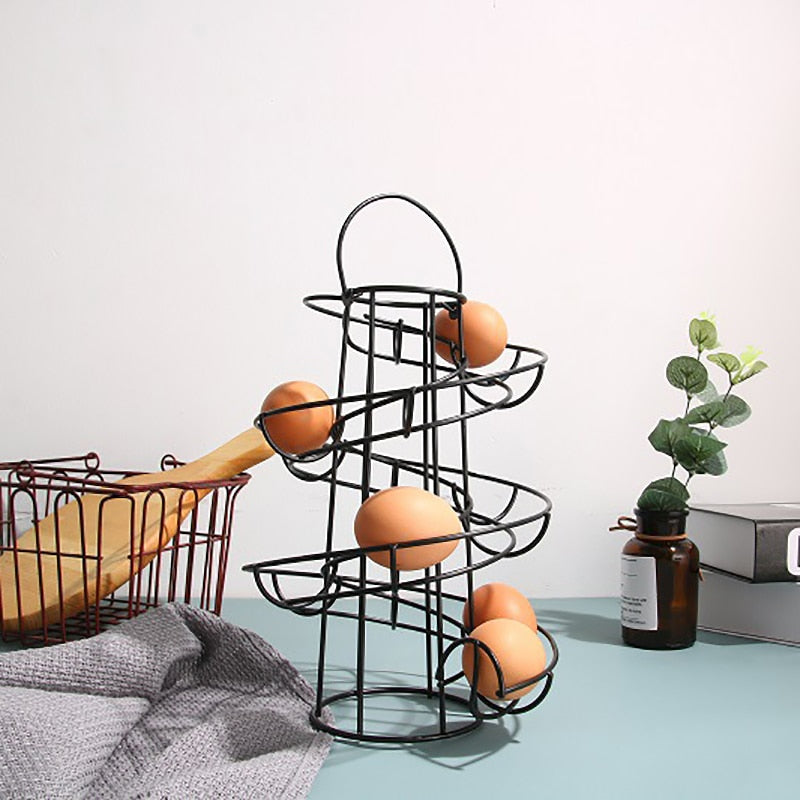 Lisslune | Creative Spiral Egg Dispenser Storage Rack