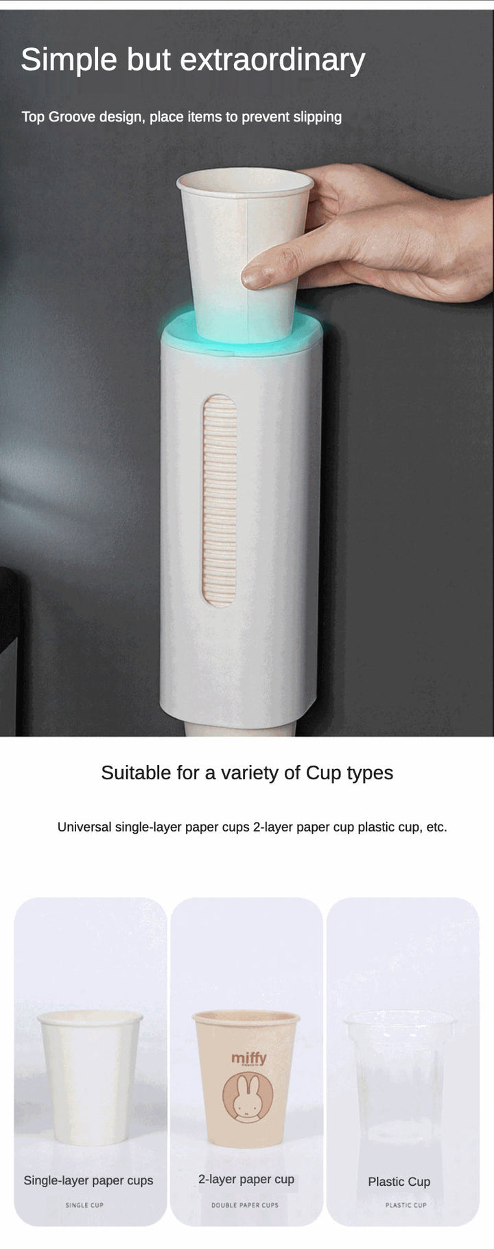 Lisslune | Wall Mounted Automatic Paper Cup Dispenser