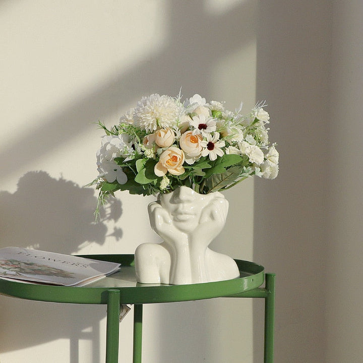 Lisslune | Ceramic Abstract  Human Face Flower Vase
