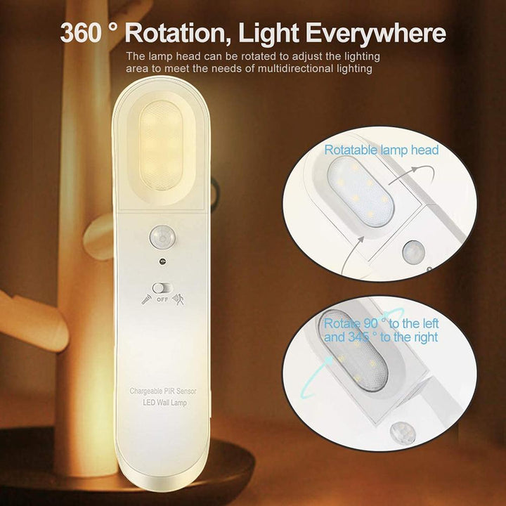 Lisslune | Motion Sensor Rotatable LED Wall Lamp
