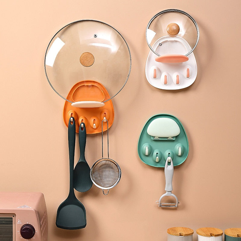 Lisslune | Cat Paw Wall-Mounted Pot Lid Holder Rack