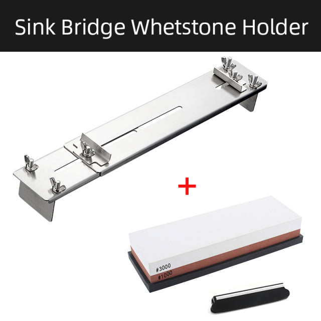 Lisslune | Adjustable Stone Base Sink Knife Sharpener Holder