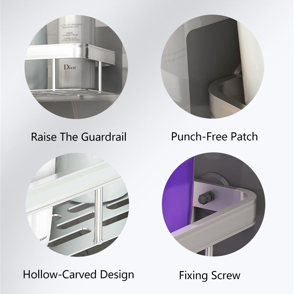 Lisslune | Metal Suction Cup Bathroom Shelves