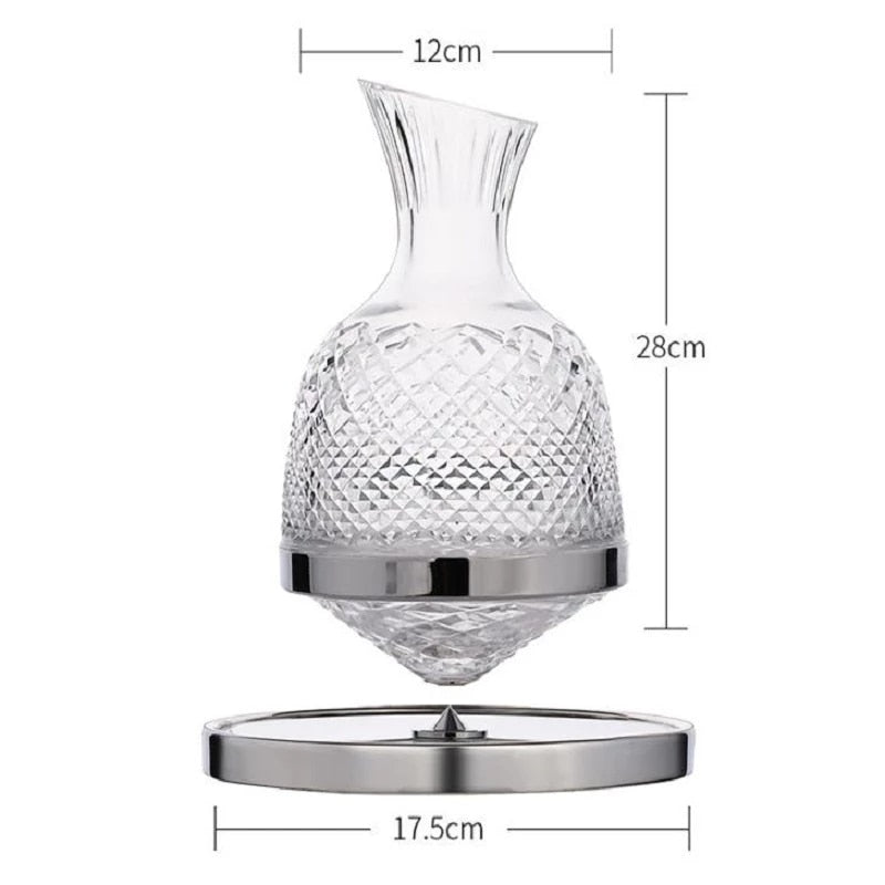 Lisslune | Elegant Crystal Spinning Glass Wine Decanter