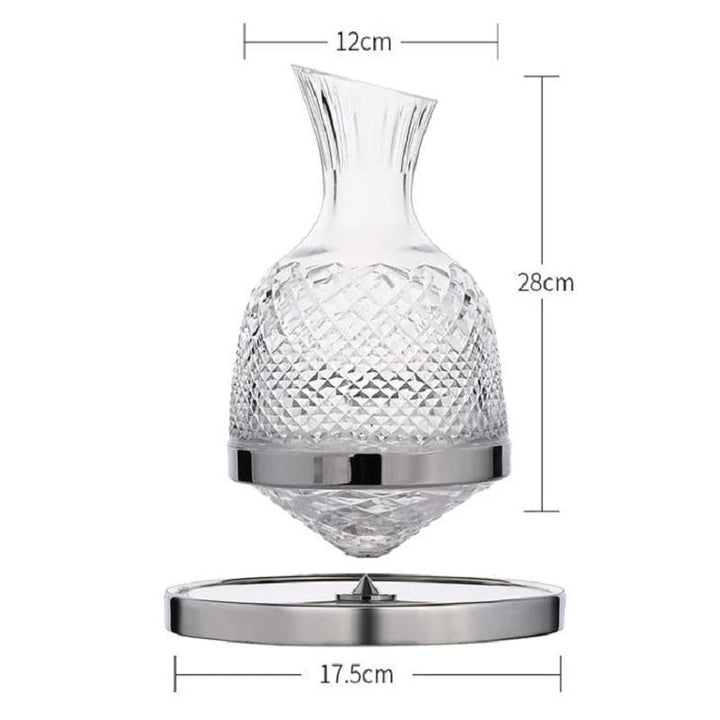 Lisslune | Elegant Crystal Spinning Glass Wine Decanter