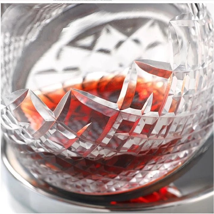 Lisslune | Elegant Crystal Spinning Glass Wine Decanter