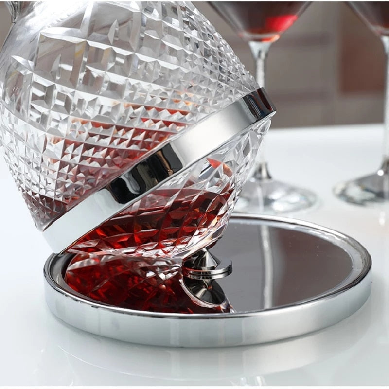 Lisslune | Elegant Crystal Spinning Glass Wine Decanter