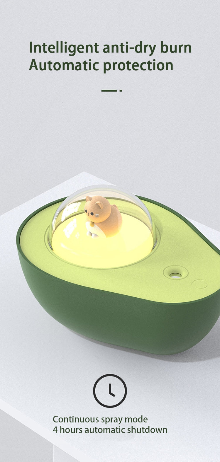 Lisslune | Cute Avocado Humidifier Night Lamp