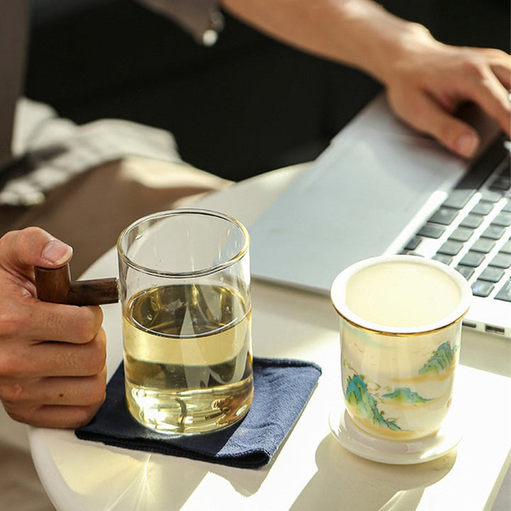 Lisslune | Creative Separated Tea Filter Ceramic Cup Set