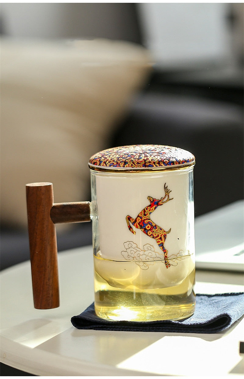 Lisslune | Creative Separated Tea Filter Ceramic Cup Set