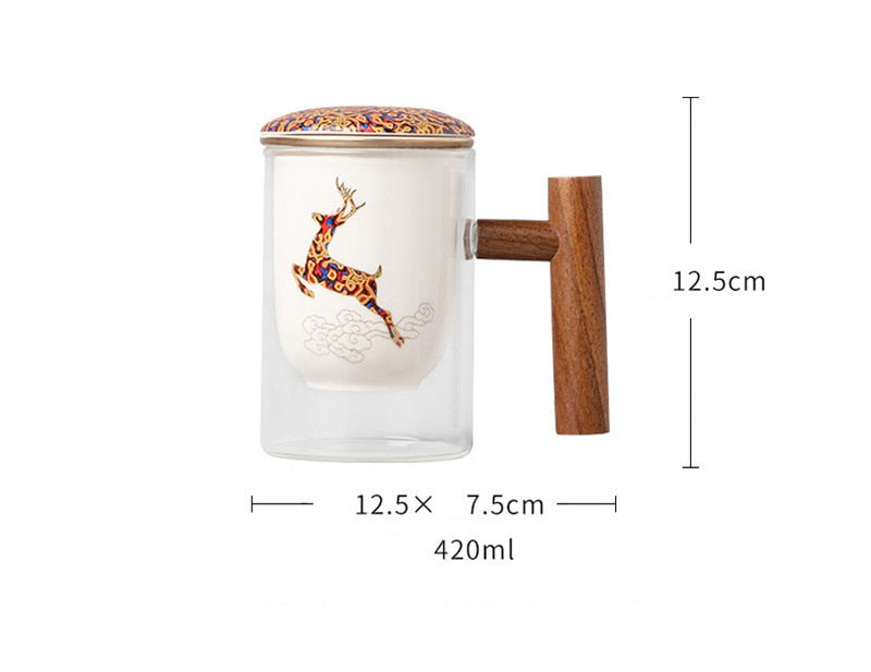 Lisslune | Creative Separated Tea Filter Ceramic Cup Set