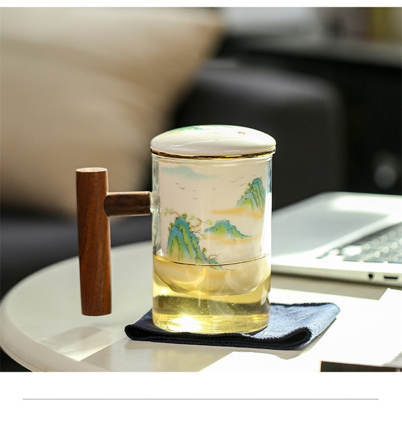 Lisslune | Creative Separated Tea Filter Ceramic Cup Set