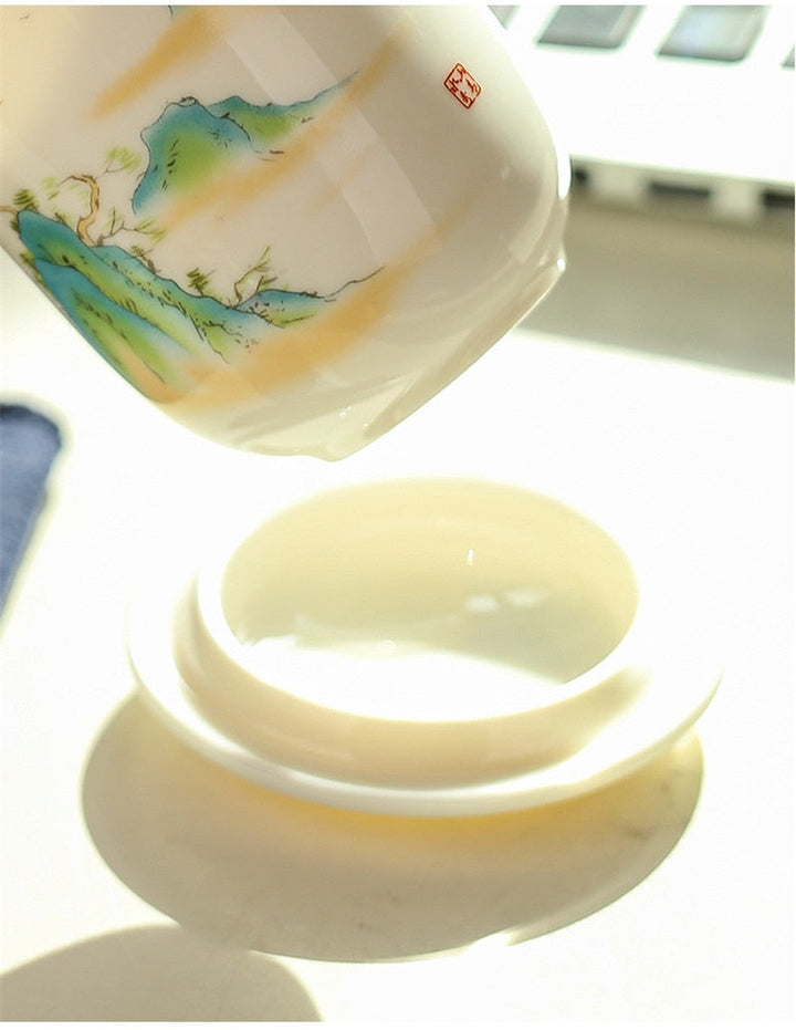 Lisslune | Creative Separated Tea Filter Ceramic Cup Set