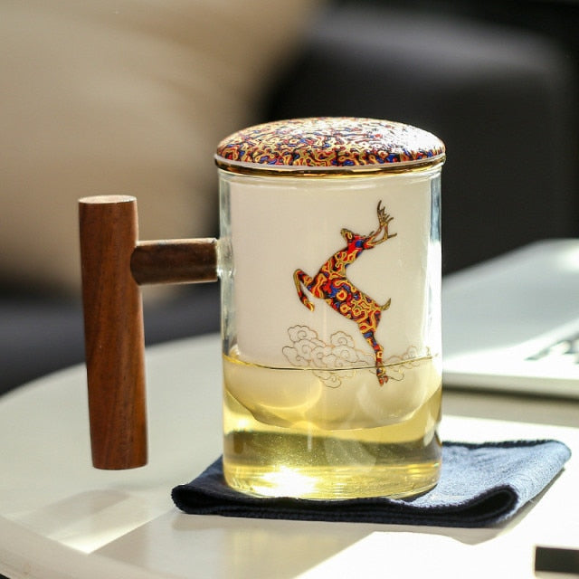 Lisslune | Creative Separated Tea Filter Ceramic Cup Set
