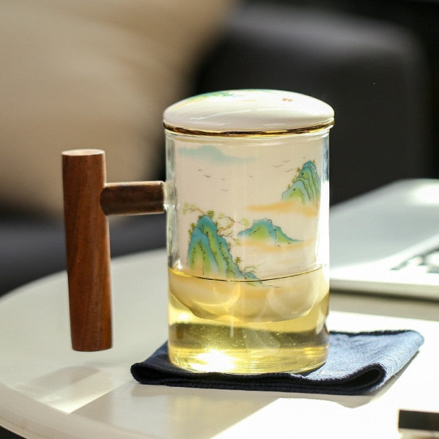 Lisslune | Creative Separated Tea Filter Ceramic Cup Set