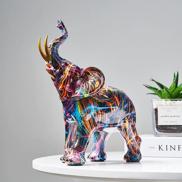 Lisslune | VibrantTrunk – Modern Elephant Art Sculpture