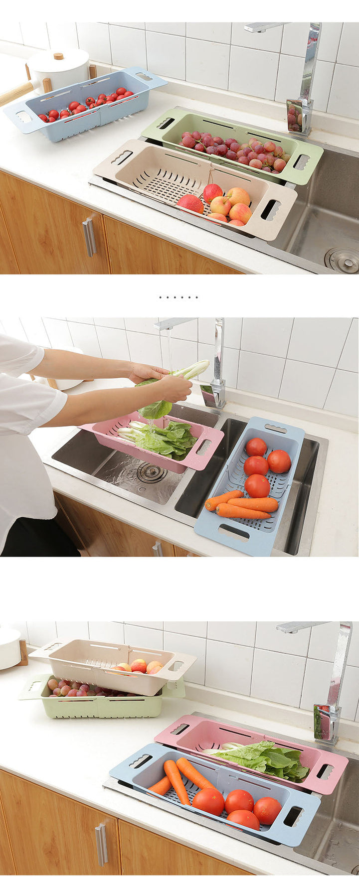 Lisslune | Adjustable Telescopic Fruit Sink Basket
