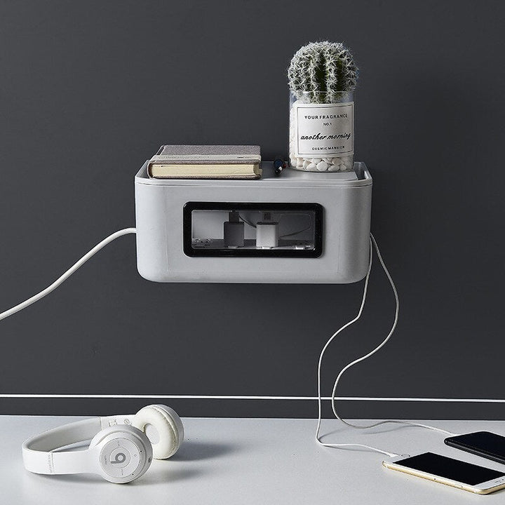 Lisslune | Wall-Mounted Wifi Cable Socket Storage Organizer Box