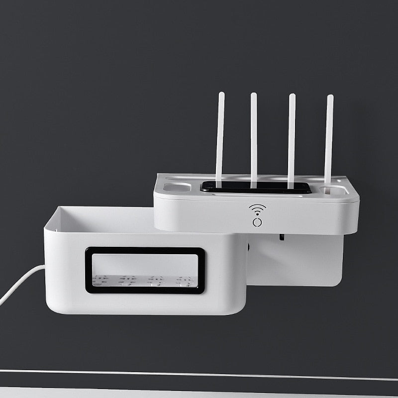 Lisslune | Wall-Mounted Wifi Cable Socket Storage Organizer Box