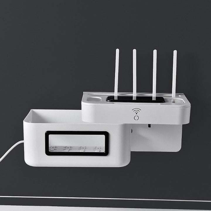 Lisslune | Wall-Mounted Wifi Cable Socket Storage Organizer Box