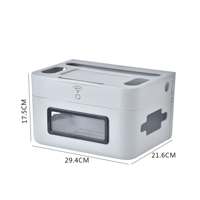 Lisslune | Wall-Mounted Wifi Cable Socket Storage Organizer Box