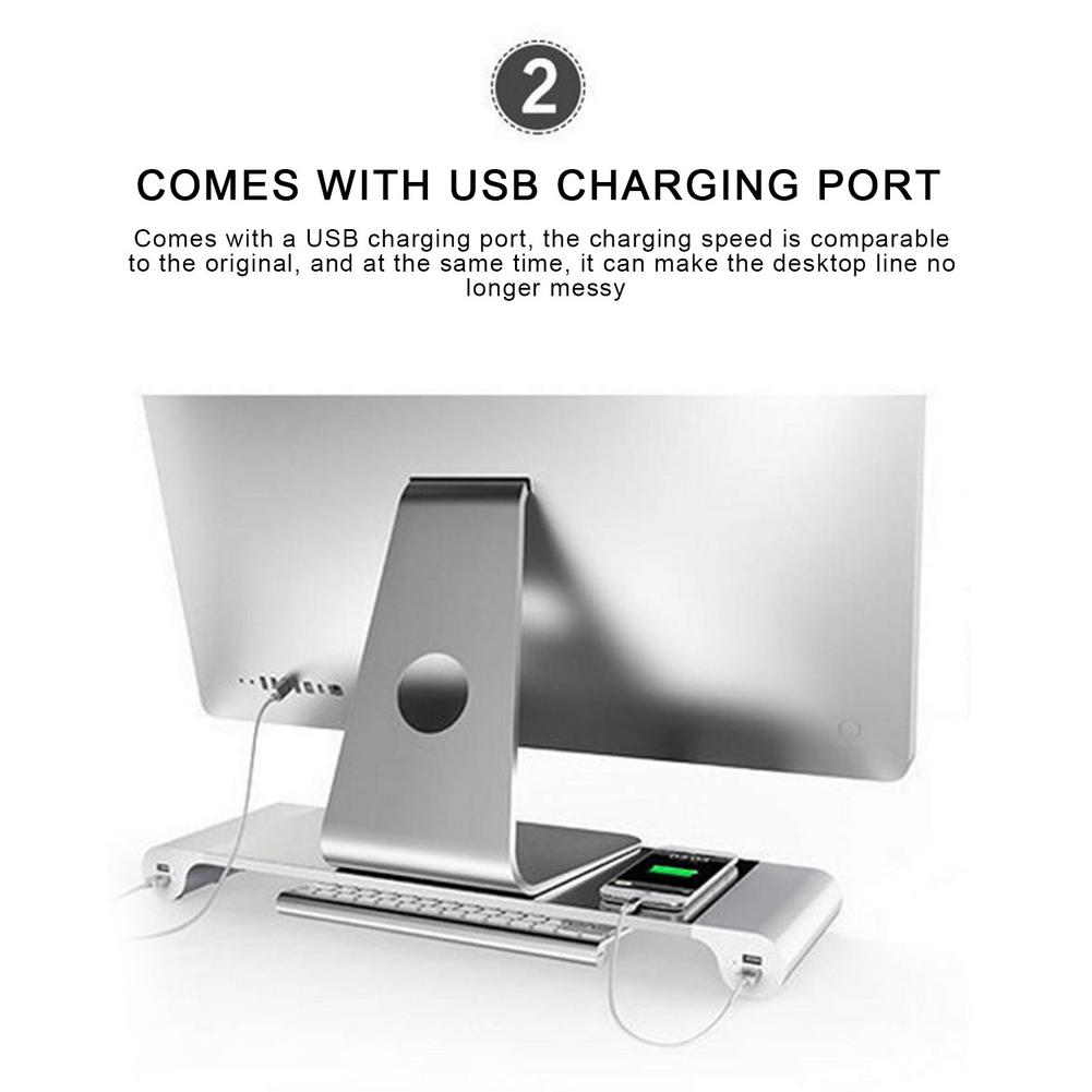 Lisslune | Universal USB Phone Charging Monitor Riser Stand