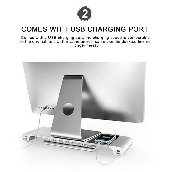 Lisslune | Universal USB Phone Charging Monitor Riser Stand