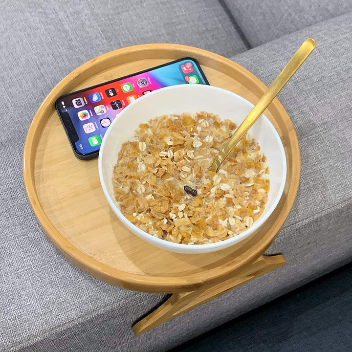 Lisslune | Creative  Clip-On Bamboo Sofa Armrest Tray