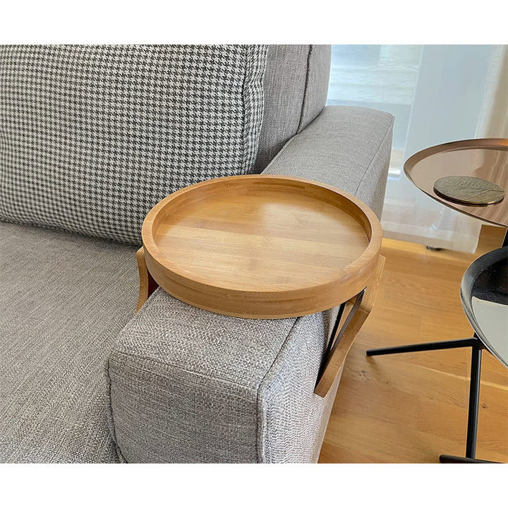 Lisslune | Creative  Clip-On Bamboo Sofa Armrest Tray