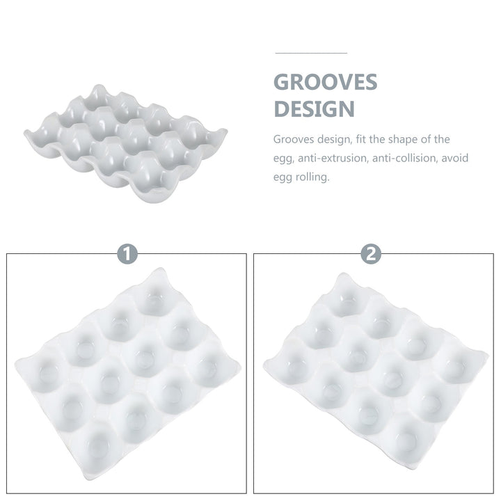 Lisslune | Creative 6 Grids White Ceramic Egg Tray
