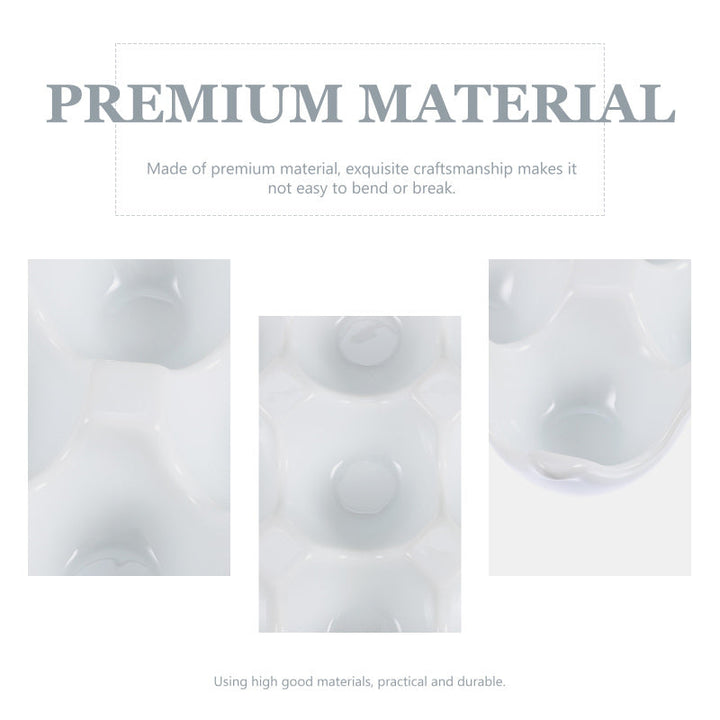 Lisslune | Creative 6 Grids White Ceramic Egg Tray